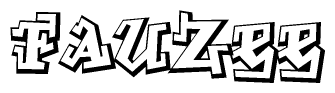The clipart image features a stylized text in a graffiti font that reads Fauzee.