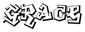 The clipart image depicts the word Grace in a style reminiscent of graffiti. The letters are drawn in a bold, block-like script with sharp angles and a three-dimensional appearance.