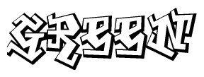 The clipart image features a stylized text in a graffiti font that reads Green.