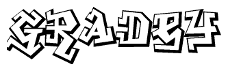 The clipart image features a stylized text in a graffiti font that reads Gradey.