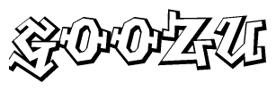 The clipart image features a stylized text in a graffiti font that reads Goozu.