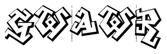 The clipart image depicts the word Gwawr in a style reminiscent of graffiti. The letters are drawn in a bold, block-like script with sharp angles and a three-dimensional appearance.