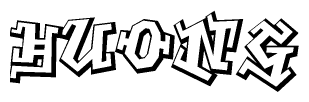 The clipart image features a stylized text in a graffiti font that reads Huong.