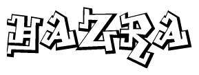 The clipart image features a stylized text in a graffiti font that reads Hazra.