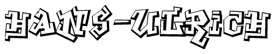 The clipart image features a stylized text in a graffiti font that reads Hans-ulrich.