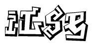 The clipart image features a stylized text in a graffiti font that reads Ilse.