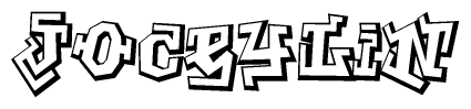 The clipart image features a stylized text in a graffiti font that reads Joceylin.