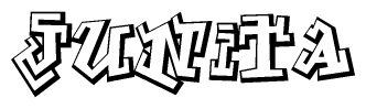The clipart image features a stylized text in a graffiti font that reads Junita.