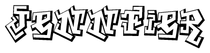 The clipart image features a stylized text in a graffiti font that reads Jennfier.