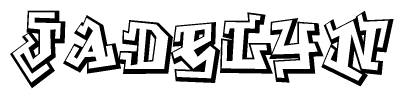 The clipart image features a stylized text in a graffiti font that reads Jadelyn.