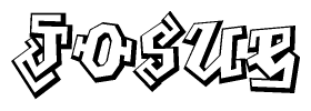 The clipart image depicts the word Josue in a style reminiscent of graffiti. The letters are drawn in a bold, block-like script with sharp angles and a three-dimensional appearance.