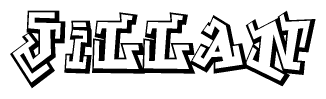 The clipart image features a stylized text in a graffiti font that reads Jillan.