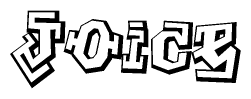 The clipart image depicts the word Joice in a style reminiscent of graffiti. The letters are drawn in a bold, block-like script with sharp angles and a three-dimensional appearance.