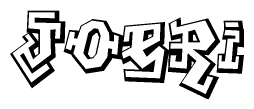 The clipart image depicts the word Joeri in a style reminiscent of graffiti. The letters are drawn in a bold, block-like script with sharp angles and a three-dimensional appearance.