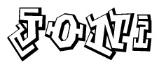 The clipart image features a stylized text in a graffiti font that reads Joni.