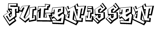 The clipart image features a stylized text in a graffiti font that reads Julenissen.