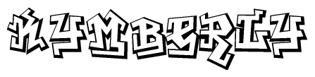 The clipart image features a stylized text in a graffiti font that reads Kymberly.