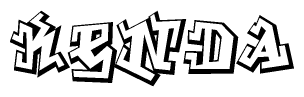 The clipart image features a stylized text in a graffiti font that reads Kenda.