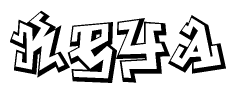 The clipart image features a stylized text in a graffiti font that reads Keya.