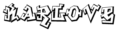 The clipart image features a stylized text in a graffiti font that reads Karlove.