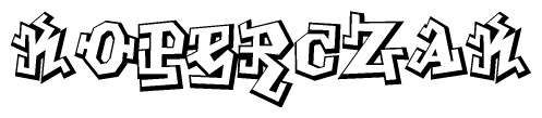 The clipart image features a stylized text in a graffiti font that reads Koperczak.