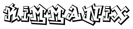 The clipart image features a stylized text in a graffiti font that reads Kimmanix.