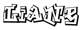 The clipart image features a stylized text in a graffiti font that reads Liane.