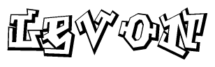 The clipart image features a stylized text in a graffiti font that reads Levon.