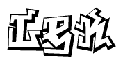The clipart image features a stylized text in a graffiti font that reads Lek.