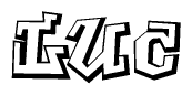 The clipart image features a stylized text in a graffiti font that reads Luc.