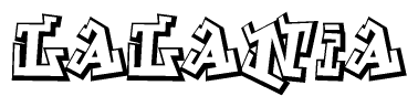 The clipart image features a stylized text in a graffiti font that reads Lalania.
