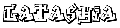 The clipart image features a stylized text in a graffiti font that reads Latashia.