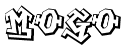 The clipart image features a stylized text in a graffiti font that reads Mogo.