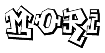 The clipart image features a stylized text in a graffiti font that reads Mori.