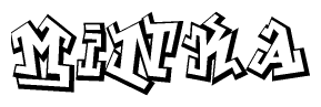 The clipart image features a stylized text in a graffiti font that reads Minka.