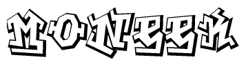 The clipart image features a stylized text in a graffiti font that reads Moneek.