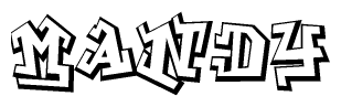 The clipart image features a stylized text in a graffiti font that reads Mandy.