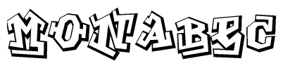 The clipart image features a stylized text in a graffiti font that reads Monabec.