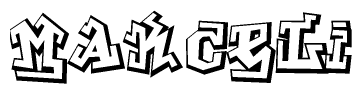 The clipart image features a stylized text in a graffiti font that reads Makceli.