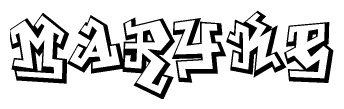 The clipart image features a stylized text in a graffiti font that reads Maryke.