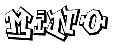 The clipart image features a stylized text in a graffiti font that reads Mino.