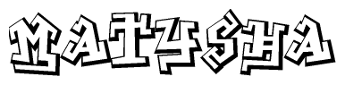 The clipart image features a stylized text in a graffiti font that reads Matysha.