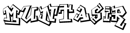 The clipart image features a stylized text in a graffiti font that reads Muntasir.