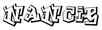 The clipart image features a stylized text in a graffiti font that reads Nancie.