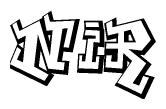 The clipart image features a stylized text in a graffiti font that reads Nir.