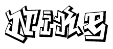 The clipart image features a stylized text in a graffiti font that reads Nike.