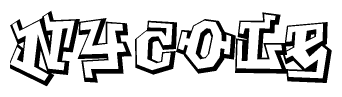 The clipart image features a stylized text in a graffiti font that reads Nycole.