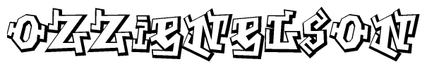 The clipart image features a stylized text in a graffiti font that reads Ozzienelson.