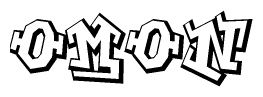 The clipart image features a stylized text in a graffiti font that reads Omon.