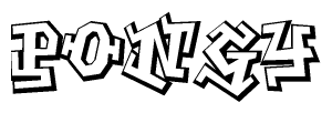 The clipart image features a stylized text in a graffiti font that reads Pongy.